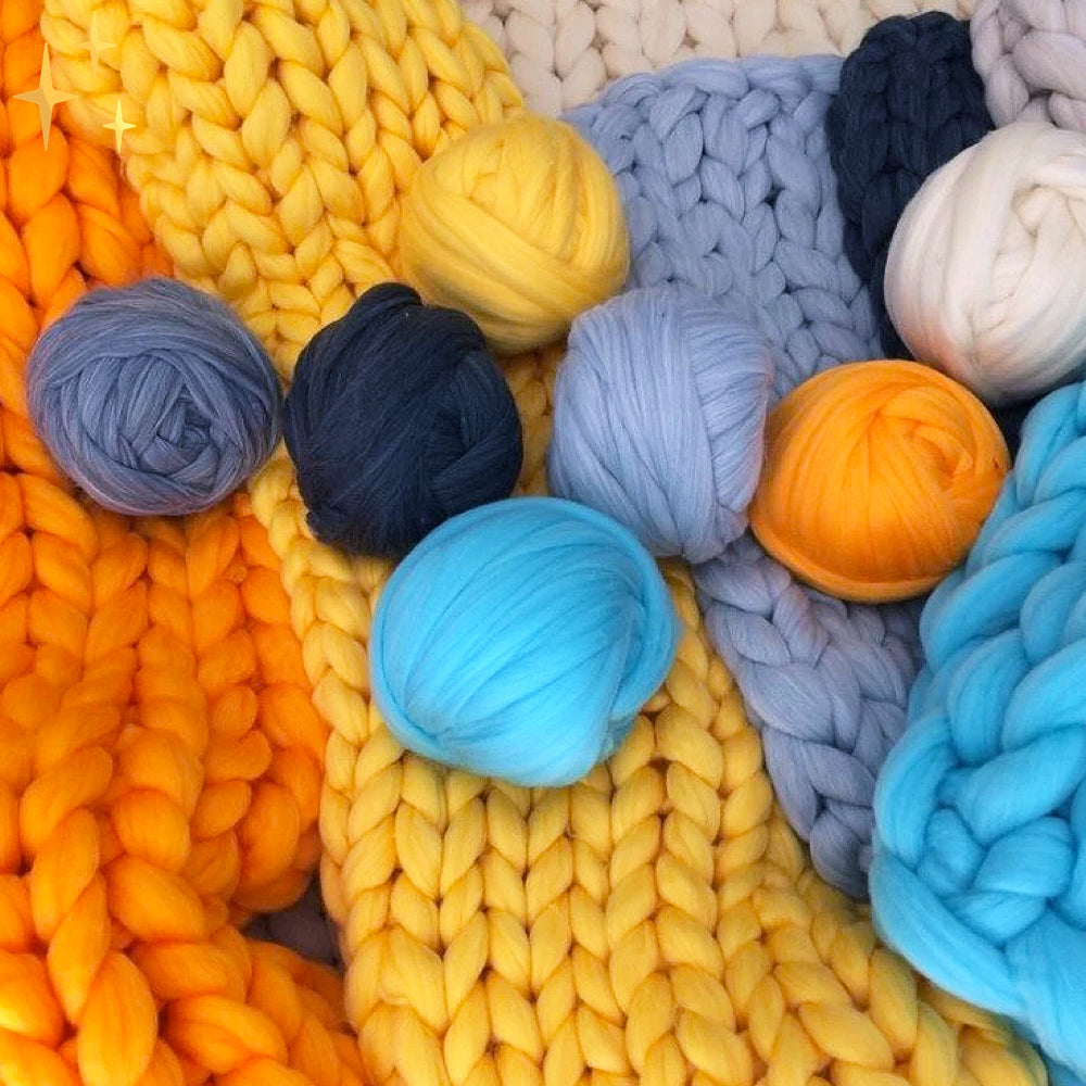 Chunky Knitting Yarn | Giant Arm Knitting Blanket