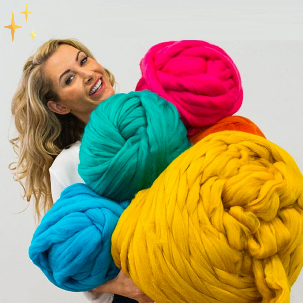 Chunky Knitting Yarn | Giant Arm Knitting Blanket